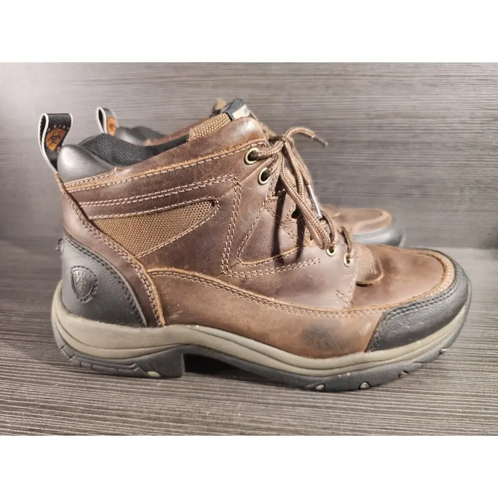 Ariat ATS Terrain Boots Mens 8.5EE Brown Leather 10002182 Hiking Outdoor Work